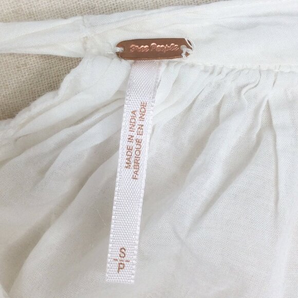 Free People Have It My Way Blouse Womens Size Small Beaded Embroidered Flowy - Picture 8 of 13